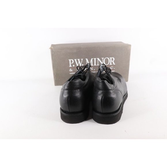 NOS Vintage 90s Mens 11 D Chunky Leather Pebble Grain Dress Shoes Black USA main image 4